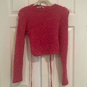 NEW Zara Pink Tie-Back Top